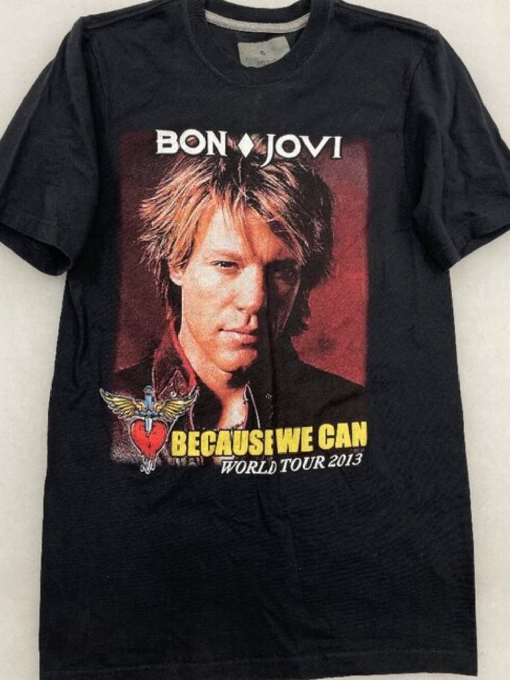 Bon Jovi Because We Can World Tour 2013 Graphic Band T-Shirt Black Men's Small